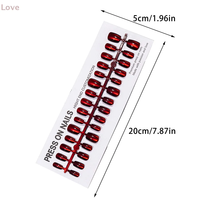 30 Uds uñas hechas a mano gradiente ojo de gato prensa en uñas postizas puntas de uñas cortas medianas diseño Popular decoración flor conjunto de cobertura completa