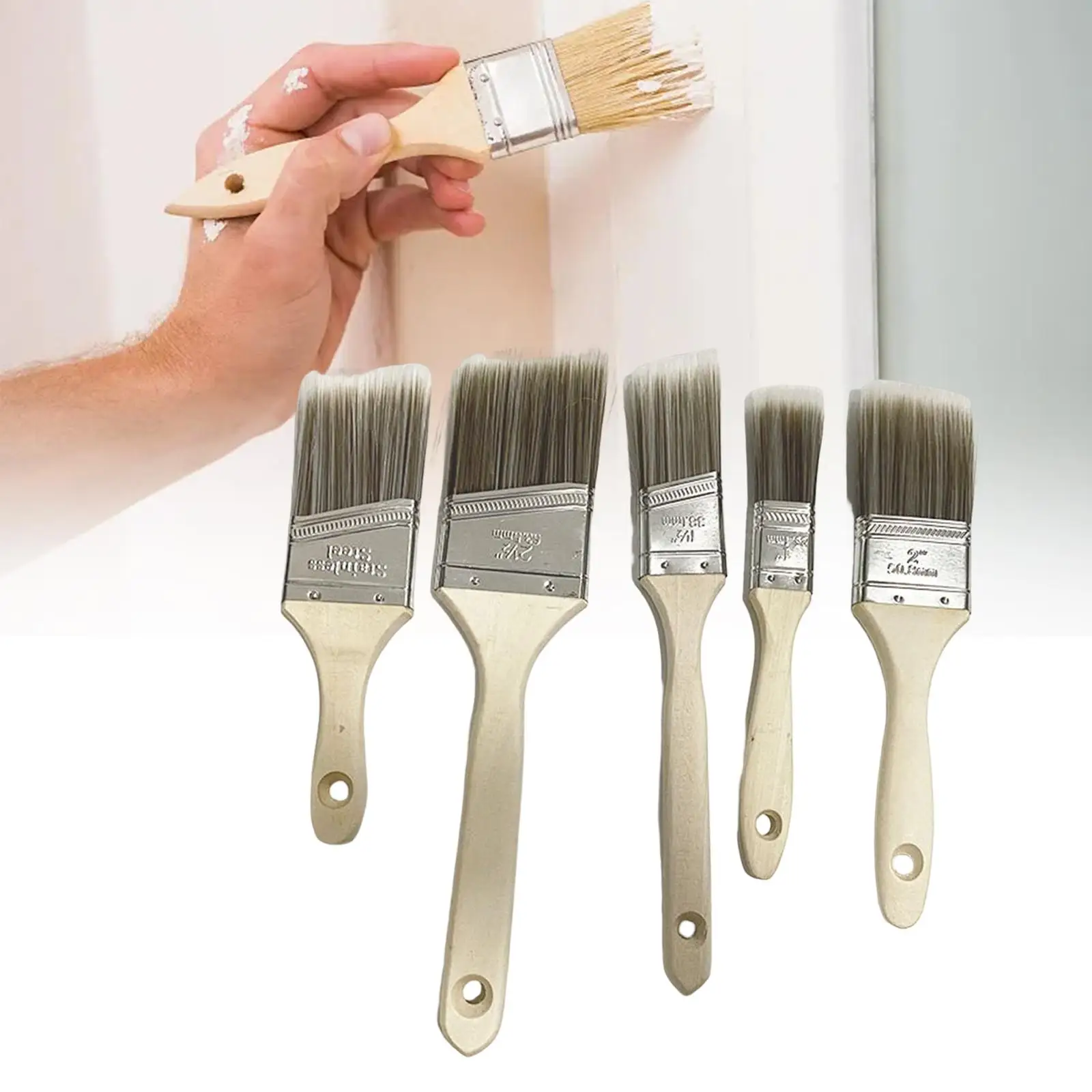 5pcs Brushes, 1 Inch 1.5 Inch 2 Inch 2.5 Inch Paint Brush, Oil Painting Brush,