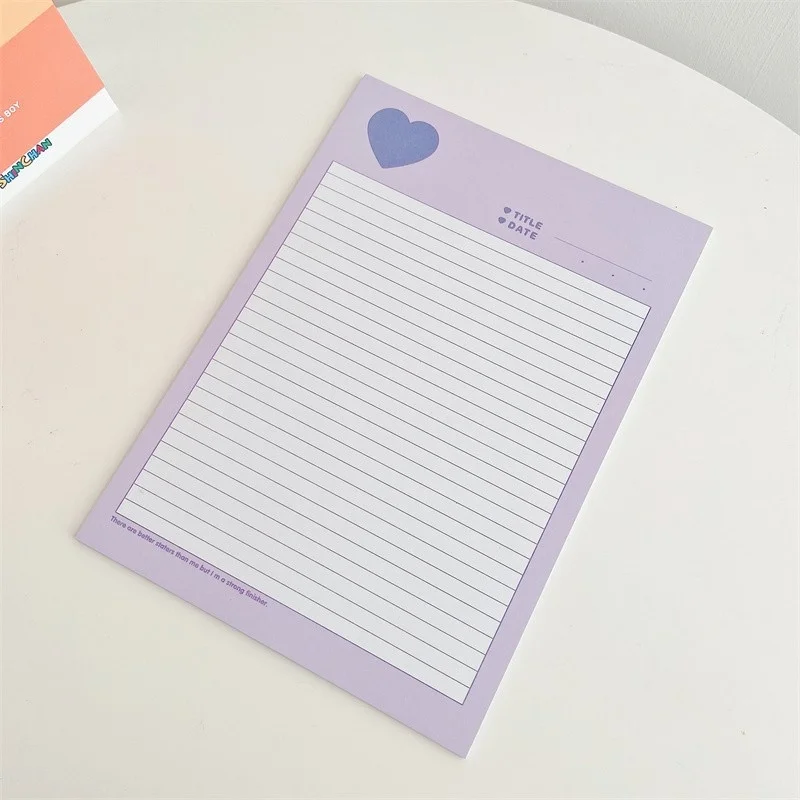 Ins Colorful Love Cute Memo Pad B5 Student Learning Notes kawaii creative diary Stationery office School Supplies 30 Sheets