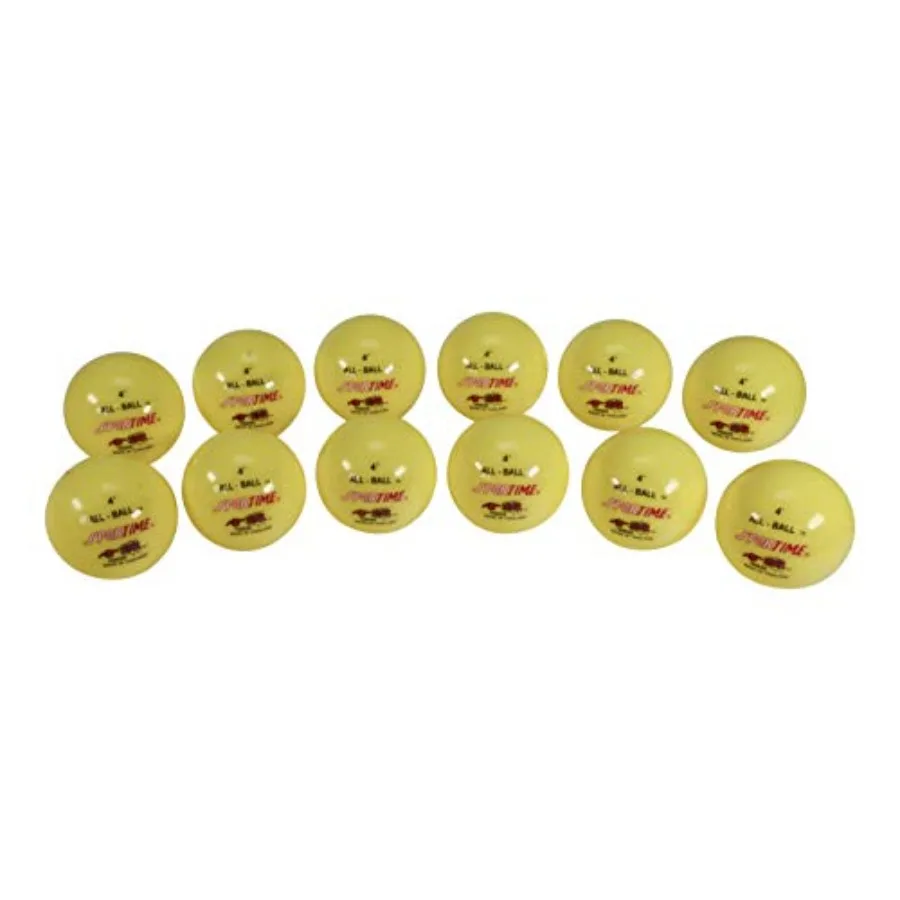Multi-Purpose Inflatable Balls for Indoor Play Latex-Free PVC Yellow 4 Inches Diameter Pack of 12
