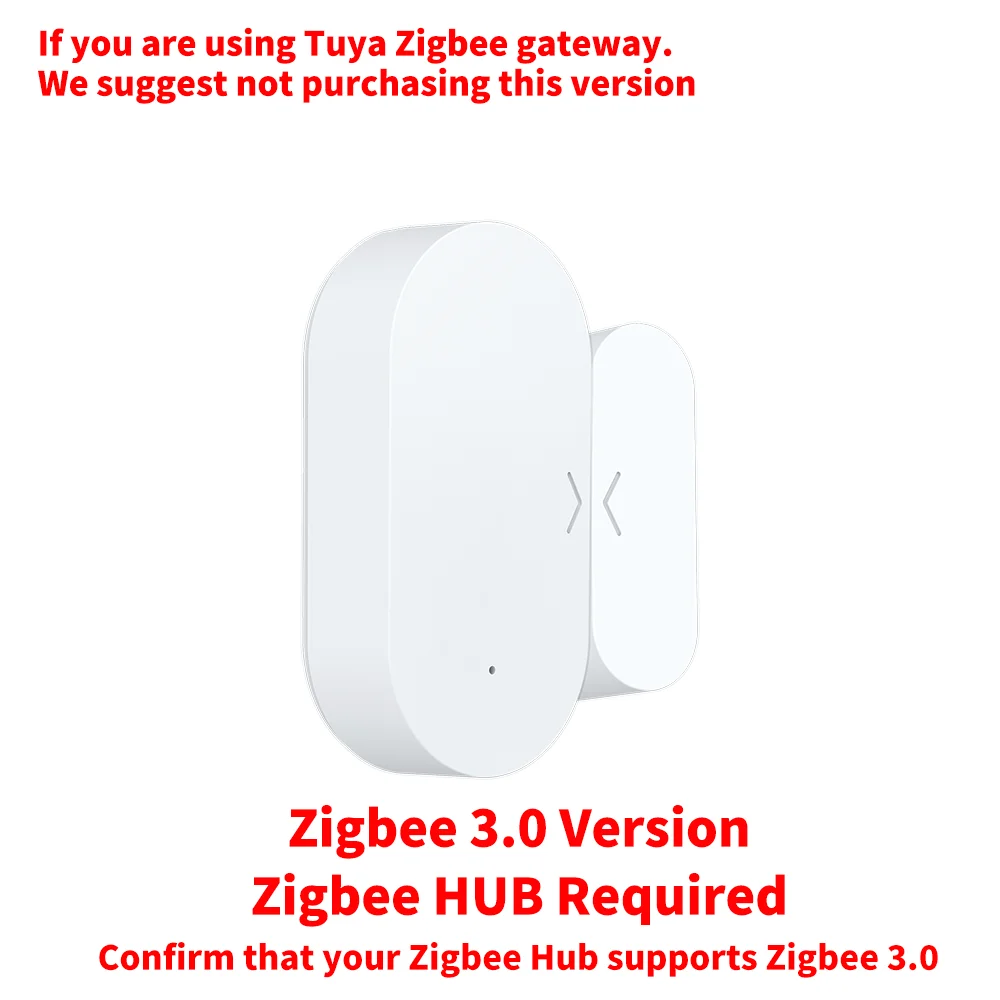 Zigbee 3.0 Tür- und Fenstersensor für Smart Home erfordert Zigbee-Hub-Unterstützung für Alexa, Zigbee2MQTT, ZHA und Home Assistant.