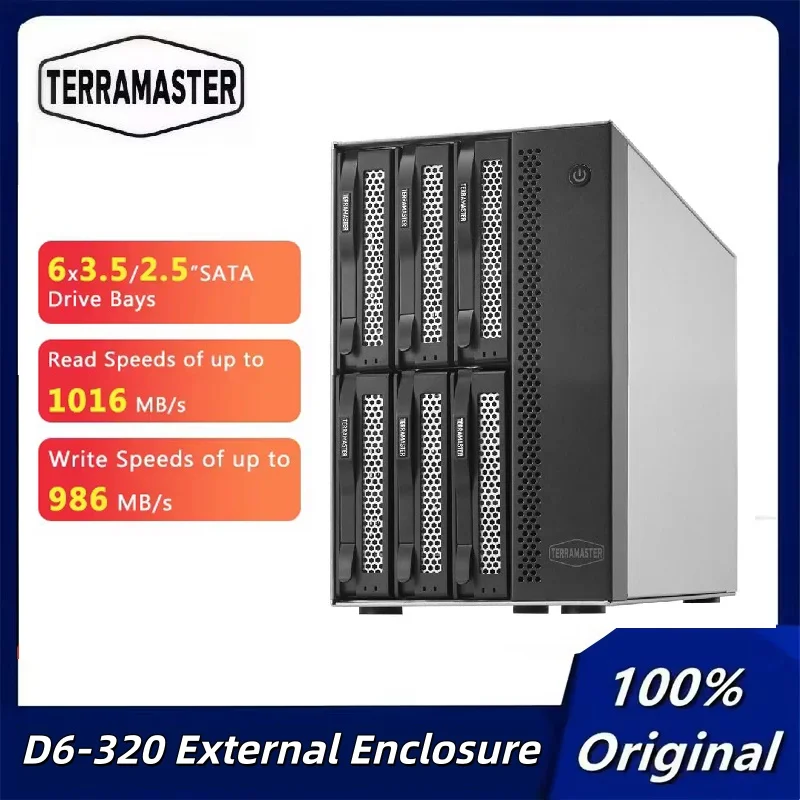 

Корпус внешнего жесткого диска TERRAMASTER D6-320 USB 3.2 Gen2 10 Гбит/с Type-C для хранения жесткого диска с возможностью горячей замены Plug and Play (без дисплея)