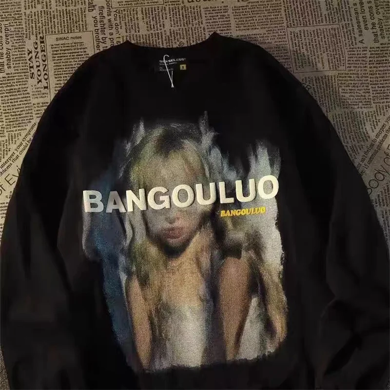 

ZAZOMDE 2025 Gothic Y2K Hip Hop Graphic Print Long Sleeve T Shirt For Men Street Style Fashion Comfortable Cotton Loose Fit Top