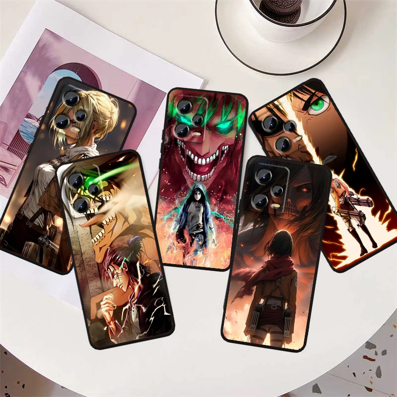 

Attack On Titan Movie Anime For Xiaomi Redmi Note 13 12R 12 12S Turbo 11 11T 11S 10 10S Pro Plus 5G Black Soft Phone Case