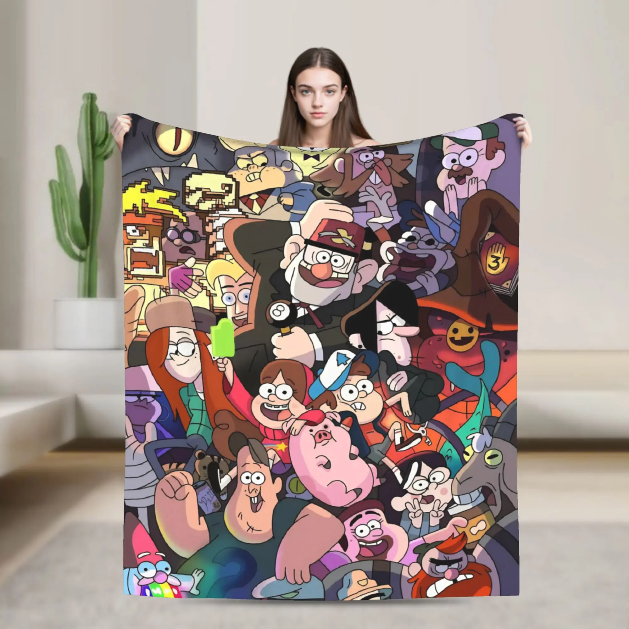 G-Gravity Falls Throw Blanket for Couch  Fuzzy Soft Plush Blanket 50x60 Inches Multi-size Bedspreads for All Seasons
