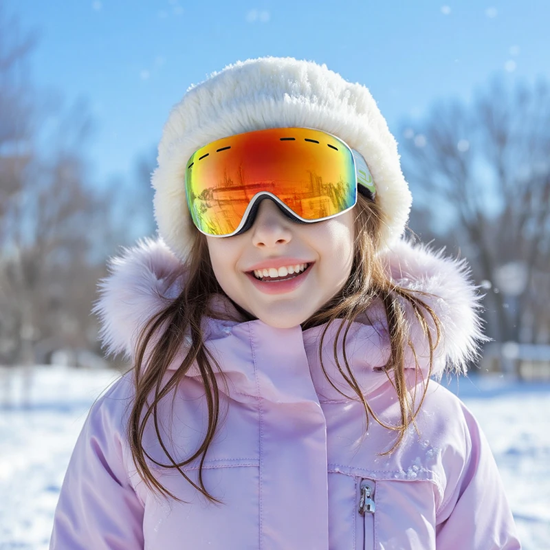 

Children's Ski Glasses, Double-Sided, Anti-Fog, HD Lenses, Kids Goggles, Winter Sports Accessories