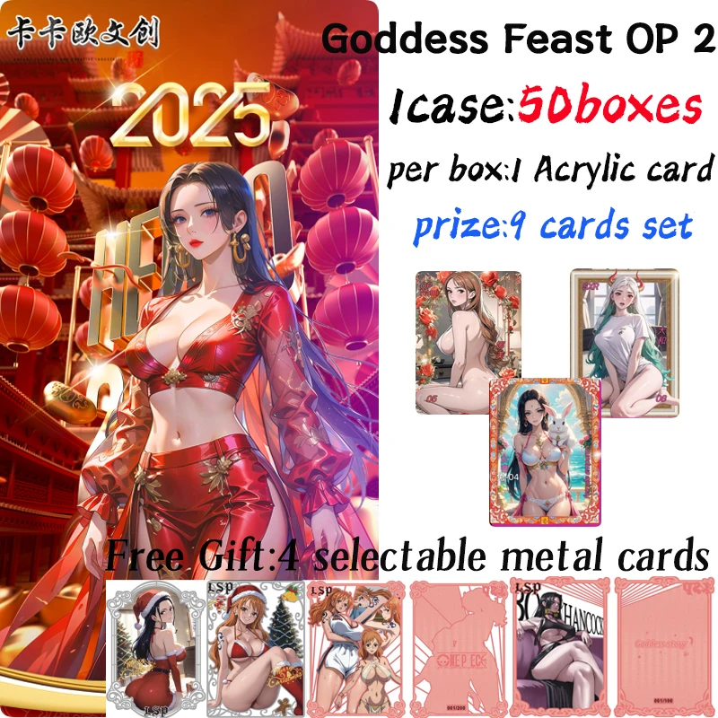 2025 Newest Kakaou One Piece Goddess Feast 2 Luffy Boa Robin Booster Box ACG CCG TCG Hit Doujin Toys And Hobbies Gift