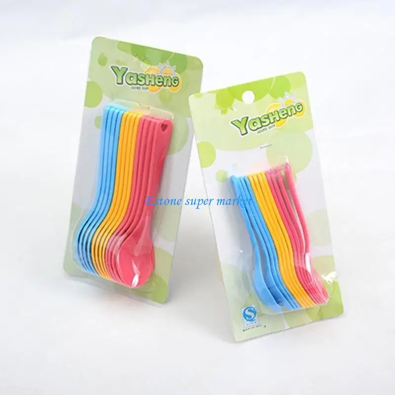 090b 12 PCs Plastik Babylöffel Säuglinge Training lernen Lebensmittel Fütterung Schaufel Utensil Geschirr für Kinder