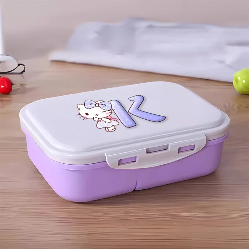 

Ланч-бокс серии Hello Kitty с отделением, портативные коробки для бенто, пшеничная солома, студенческий офис, школа, контейнер для еды на открытом воздухе, подарок