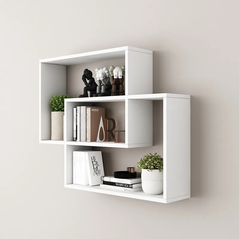 

Wall Rack Wall Mounted Bookshelf Restaurant Decoration Rack Bedroom Storage Locker Home Organizer Bathroom Accessories