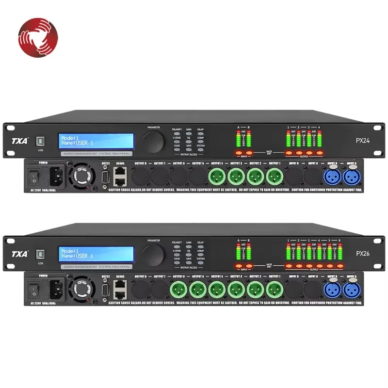 Professional Digital Speaker Processor 4.8 DSP with PC Control 96kHz Audio System Processor
