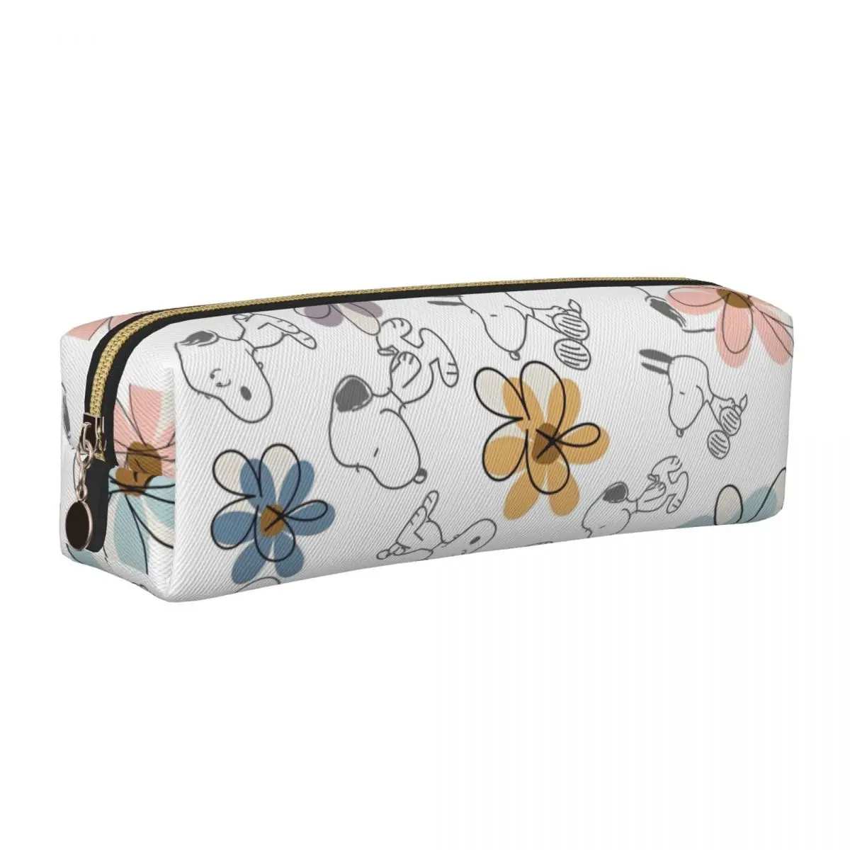 

Lovely Snoopy Floral Pencil Case Cartoon Pencilcases Pen for Student Large Storage Bag Office Zipper Stationery