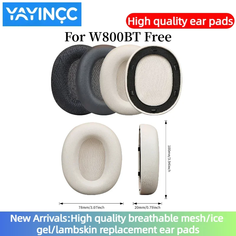 

YAYINCC Soft Foam Protein Leather Headphone Earpads Ear Pads With buckle For W800BT Free Headset Earmuffs Repairing Parts