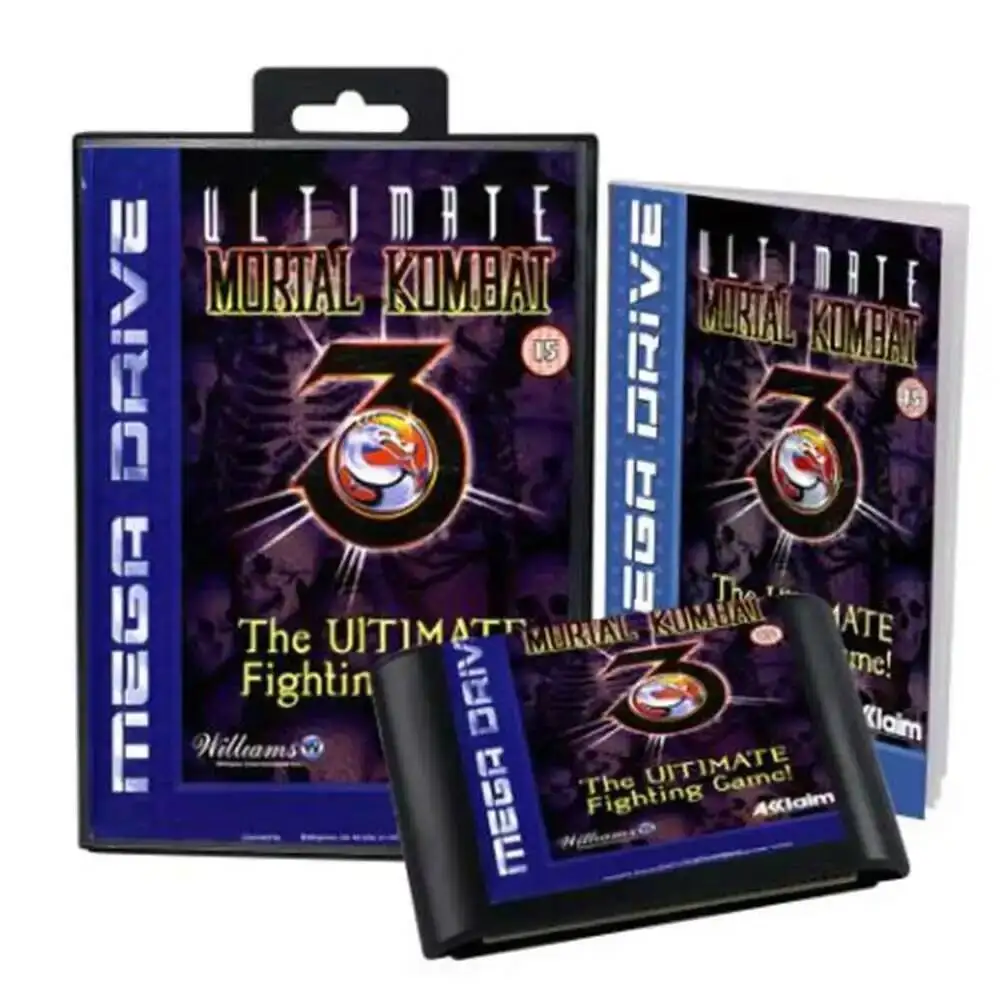 حار في نهاية المطاف مورتال كومبات 3 مع صندوق ودليل ل 16 بت Sega MD لعبة خرطوشة Megadrive Genesis System