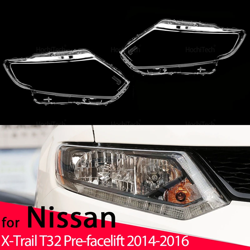 Car Left and Right Headlight Shell Lamp Shade Transparent Lens Cover Headlight Cover for Nissan X-Trail 2014 2015 2016