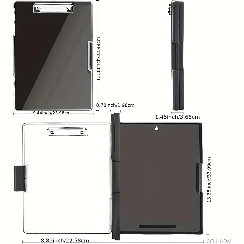8.5x11 Heavy Duty Clipboard Organizer-2 Storage Boxes&Clear Top Panel for Office/Field Work (Durable Document Holder&Organizer)