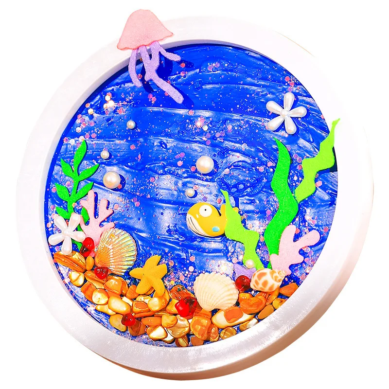 Peinture texturée, paquet de matériel fait à la main, disque de colle crème, cadre Photo, brique pour enfants, jouet créatif