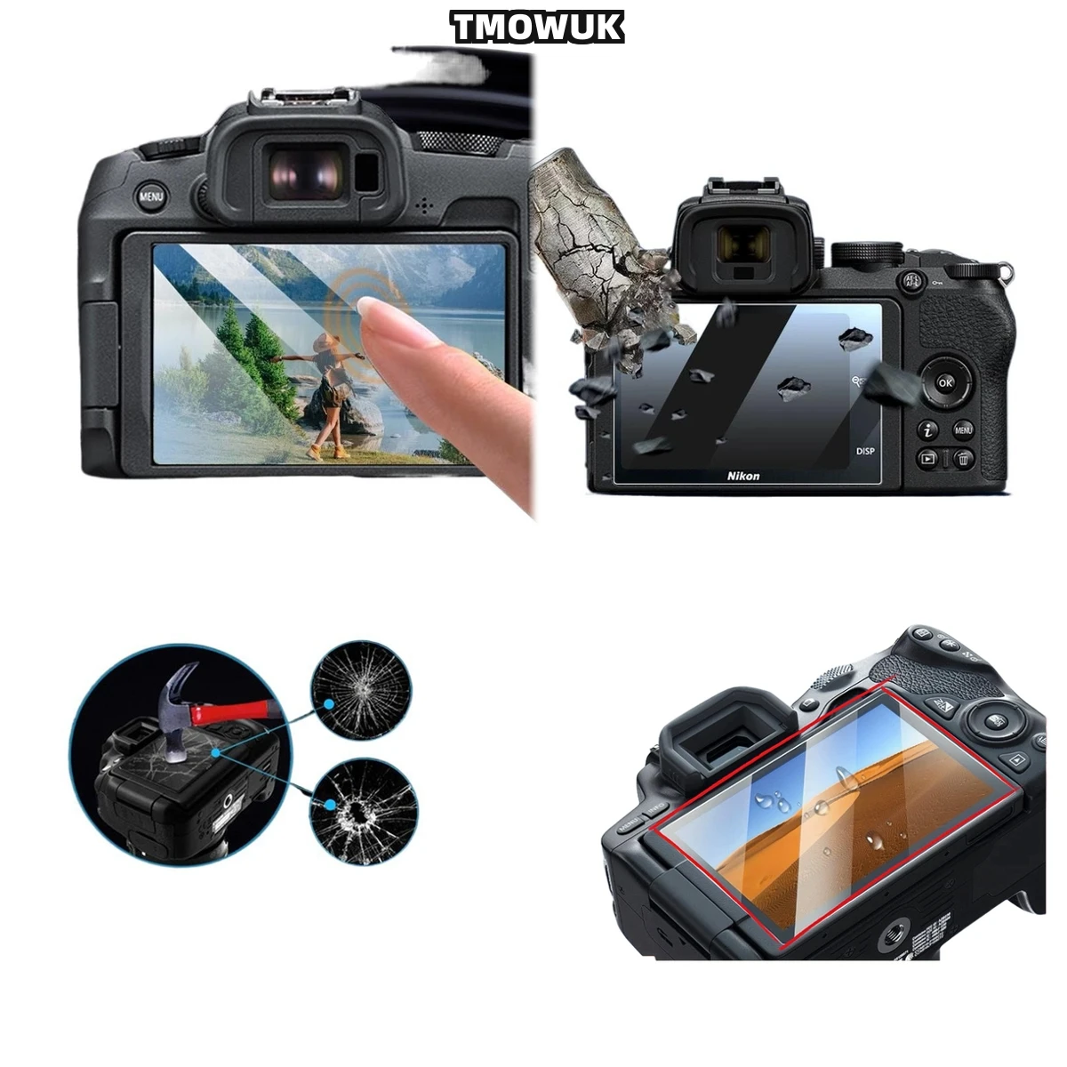 

For Canon 3000D 4000D, Scratch-Resistant Film, Ultra-Clear 9H Hardness Glass Protection