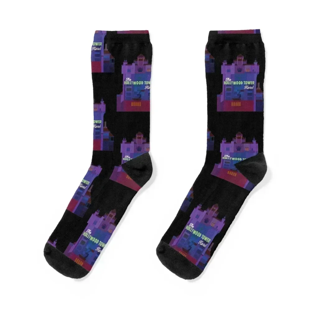 Tower of Terror Ride Design Socks men cotton high quality funny gifts cotton snow Designer Man Socks Women's