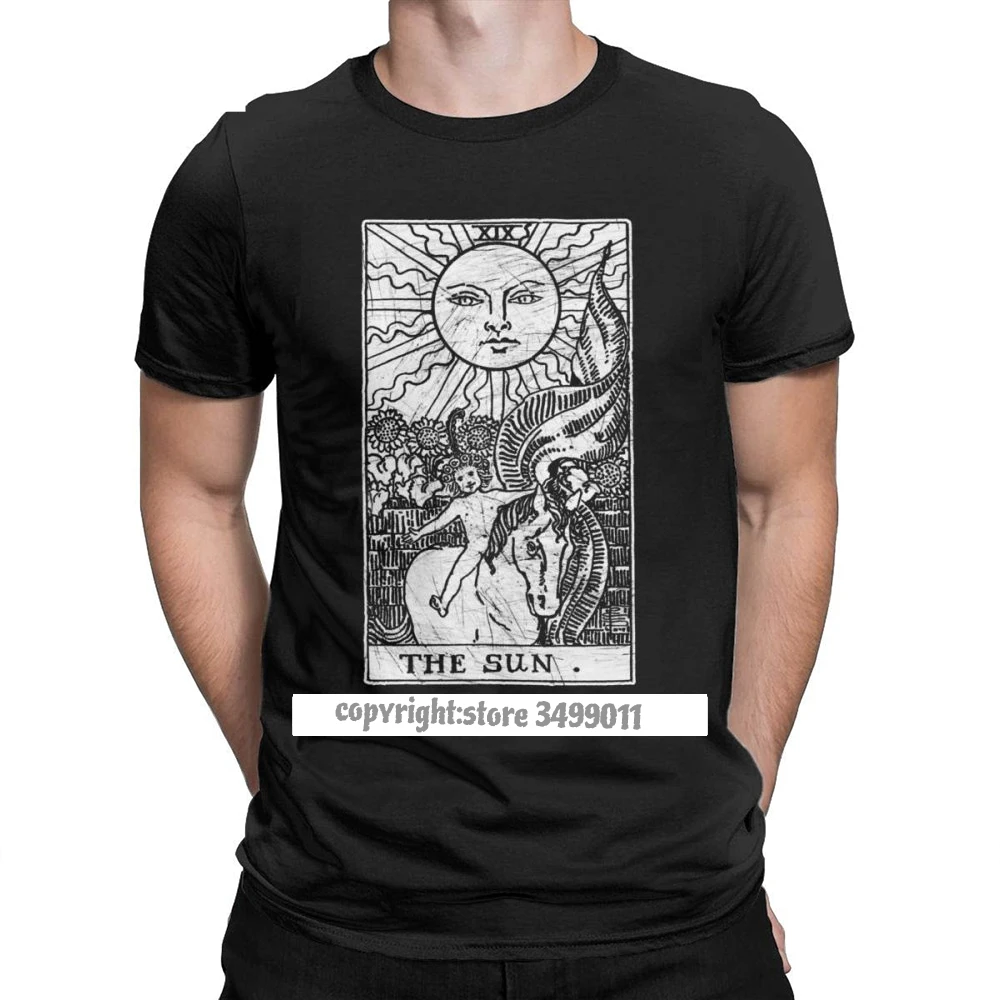 The Sun Tarot Card Major Arcana tune Telling Occult Men Tops T Shirt Novelty Tees Fitness Tshirts Premium Cotton Summer