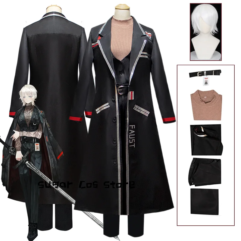 Game Limbus Company Faust Cosplay Costume Uniform Black Cloak Anime Role Play Halloween Carnival Christmas Prop Women Men Custom