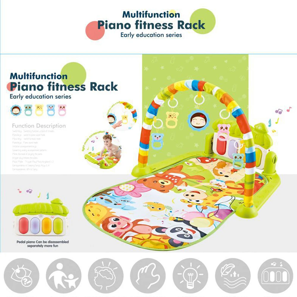 Baby Play Mat Play Game Developing Mat with Piano Baby Music Play Mat Early Education Gym Crawling Game Pad Game Stand