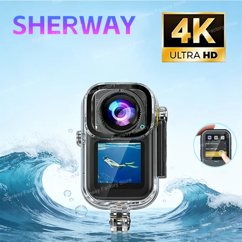 sherway-4k-action-camera-image-stabilization-pocket-cam-dual-screen-with-waterproof-bodycam-60fps-outdoor-sport-helmet-camera