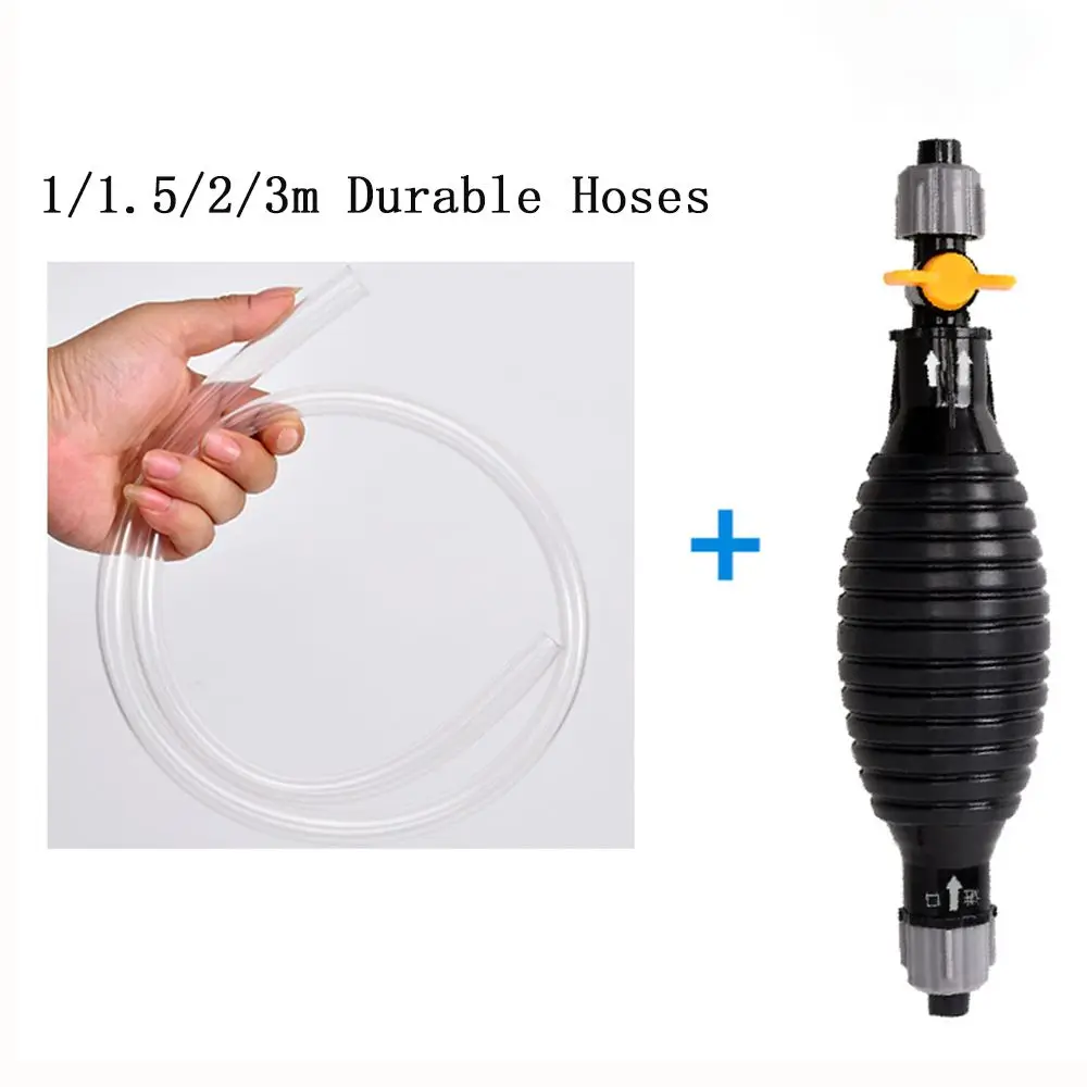 

Universal Hand Gas Oil Pump Manual Safe Portable Hand Gas Pump with Durable Hoses Black Oil Transfer Fuel Pump Liquid