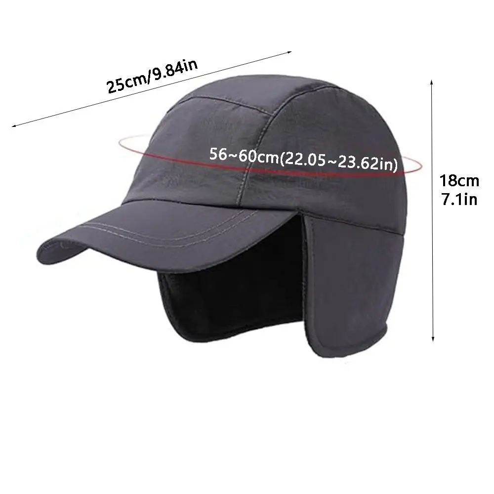 Boné de beisebol de inverno quente à prova de vento polar velo proteção de ouvido earmuffs chapéu para homem com abas de orelha à prova dwaterproof água caminhadas bonnets esqui