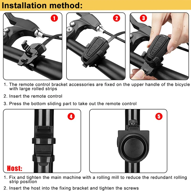 Alarm maling sepeda motor elektrik, pengisian daya USB Remote kontrol tahan debu