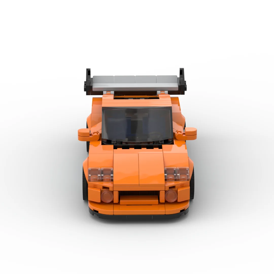 InhawBrick Moc Técnico Esporte Velocidade Corrida Supra MK4 Laranja Bloco de Construção de Carro Adultos Conjuntos de Tijolos Modelo Brinquedos para Meninos Crianças