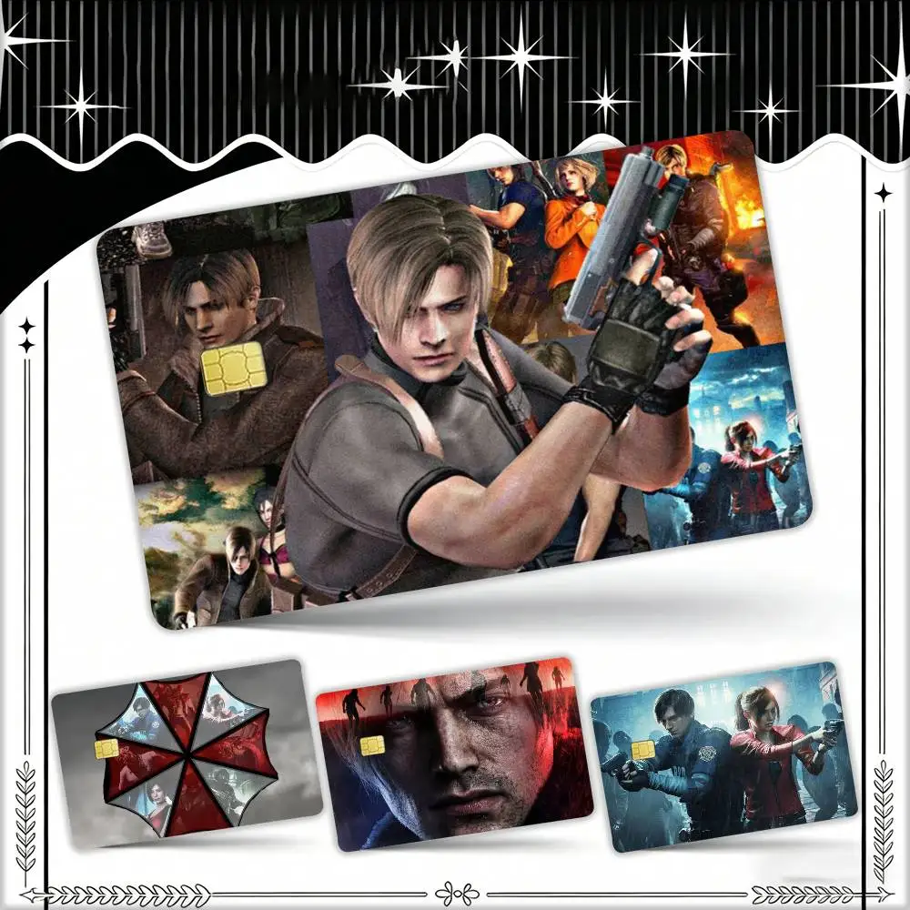 

Game R-Resident E-Evil Requiem Leon Waterproof Film Skin Cover Credit Card Stickers Debit Front Bank Bus Pass