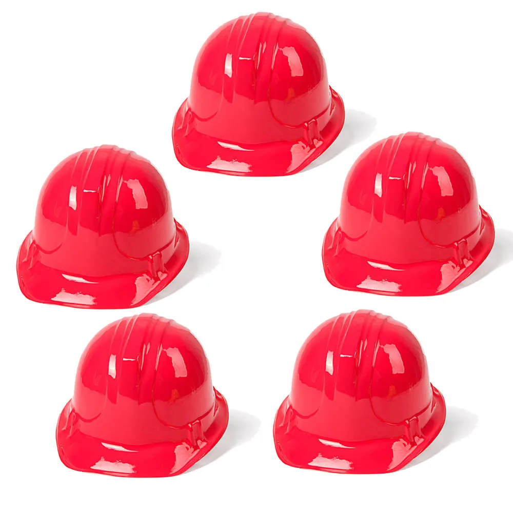 12/24/36/50/80pcs Red Construction Worker Soft Plastic Hat Fireman Helmet for Kid Fire Theme Birthday Party Decor Role Play Prop