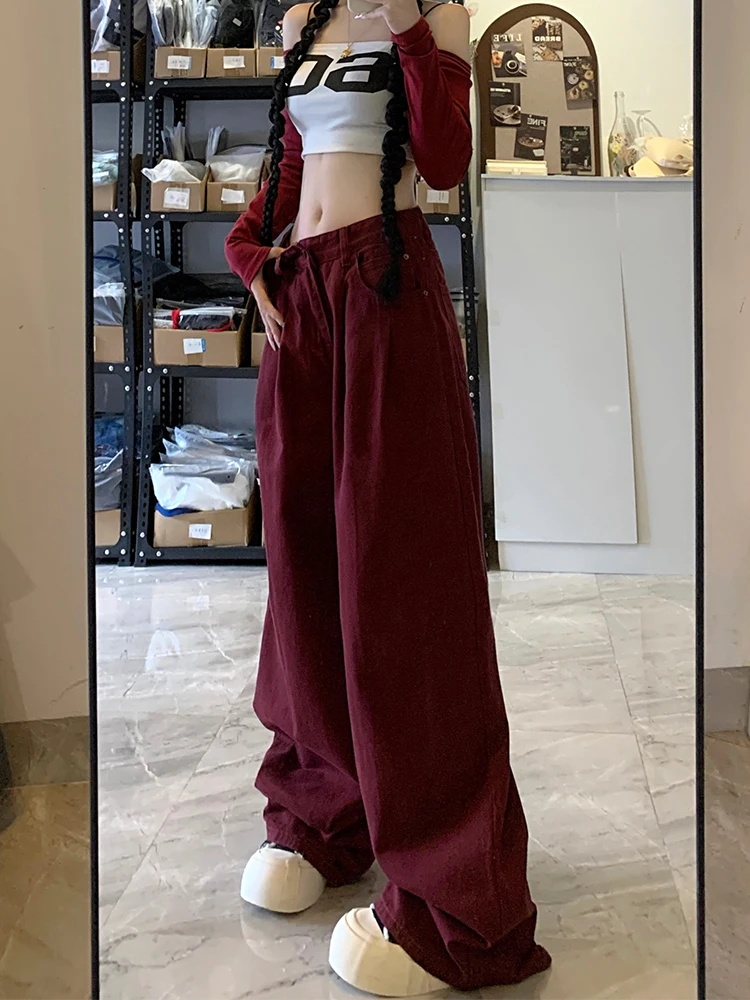 

Ankela High Waist Wide Leg Jeans Women's Loose Fit Straight Leg Denim Pants Casual Style Spring Autumn plus Size Floor Length