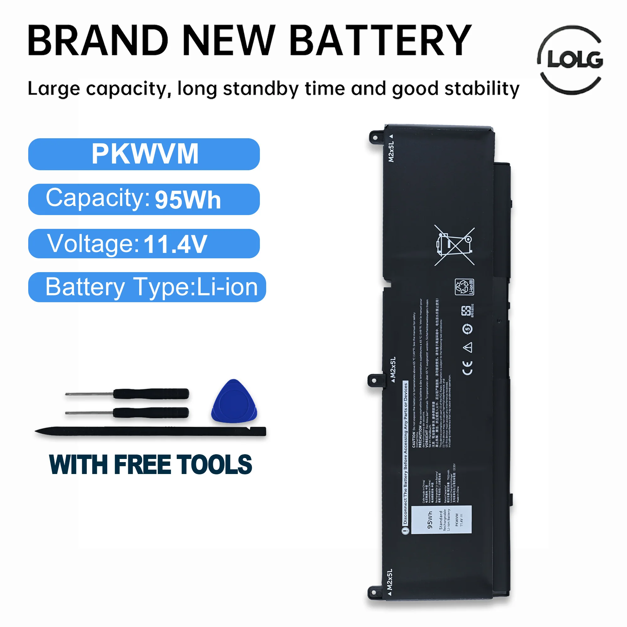 

LOLG 95WH PKWVM L aptop Battery For DELL Precision 7550 7560 7750 7760 Series P44E P93F C903V CR72X 17C06 0CR72X