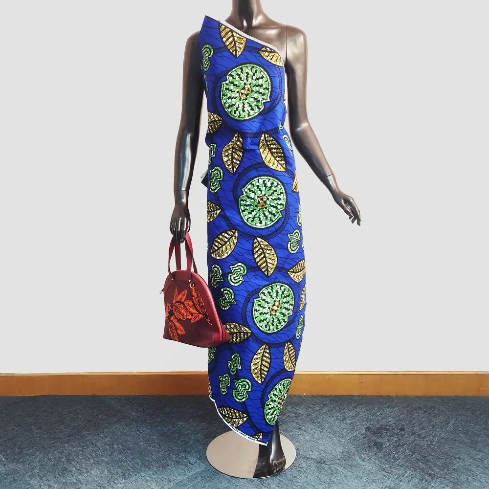 Tela estampada 100% poliéster de alta calidad, lomo africano, nuevo diseño colorido para ropa de moda, vestido, 5,22 m por pieza