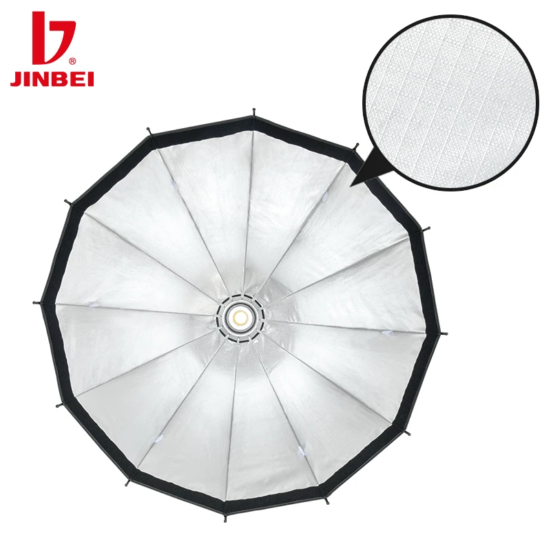 JINBEI 65  Quick Open Parabolic Plyo Soft Box Bowens Mount Photography Studio Speedlite Light Kit With Bag Diffuser Grid