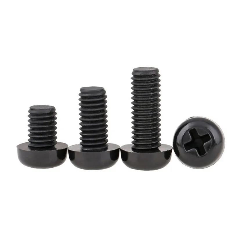 M2 M2.5 M3 M4 White Black Nylon Screw Bolt Nut Set Assortment Kit Pan Round Head Phillips Metric Thread Cross Machine Plastic