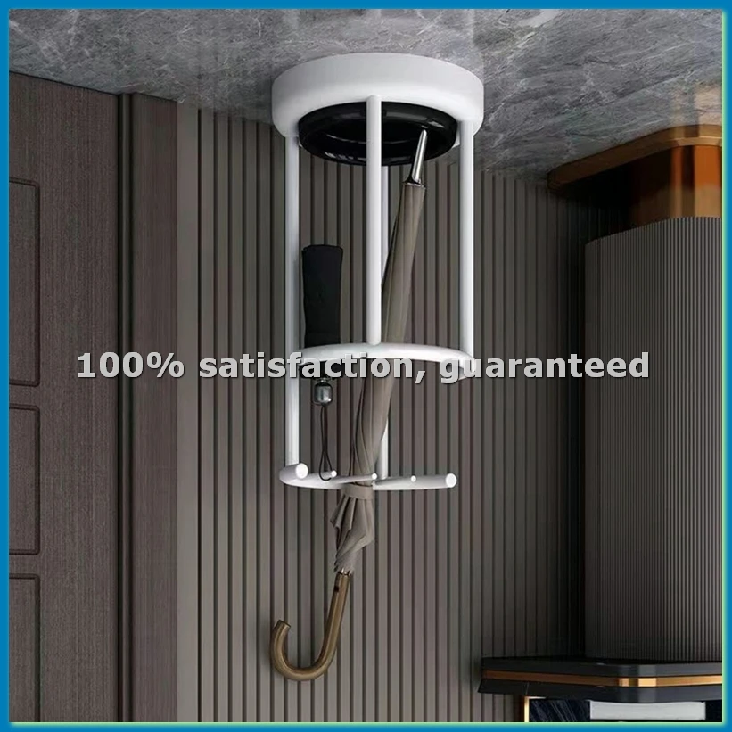 

Напольная круглая подставка для зонтов с съемным поддоном для сбора капель, декоративный органайзер для прихожей, белая - ABWY