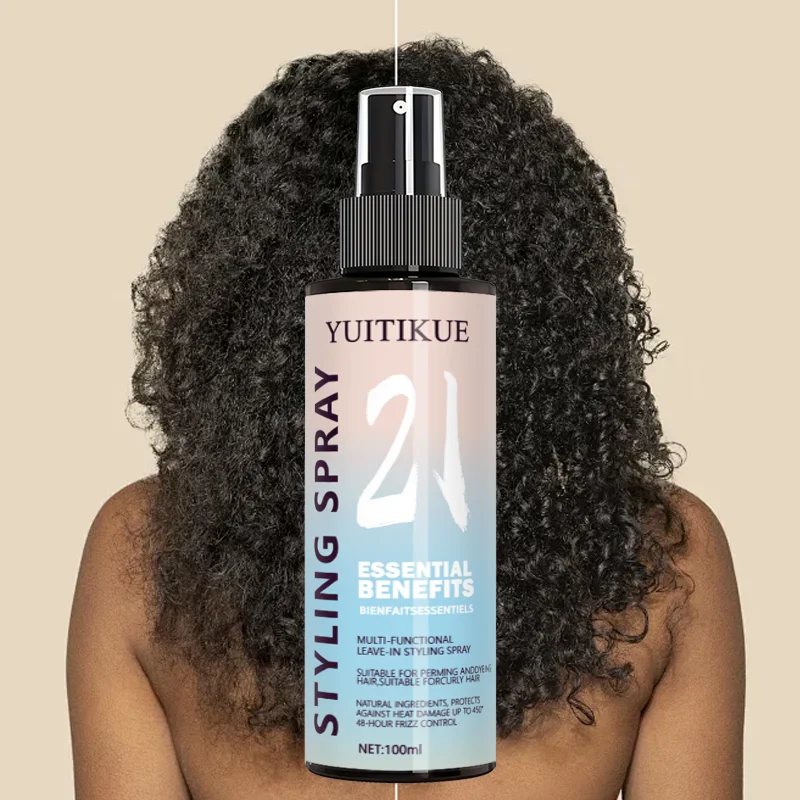 Multi-functional Hair Styling Spray Thermal Shield Anti-Frizz Nourish Perm Curly Dry Damaged Hair Care 100ml