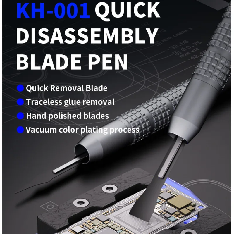 KH-001 Quick Release Motherboard IC Remove Glue Rework Blade CPU Disassemble Knife Chip Repair Scraper Pry Knife Kit MECHANIC