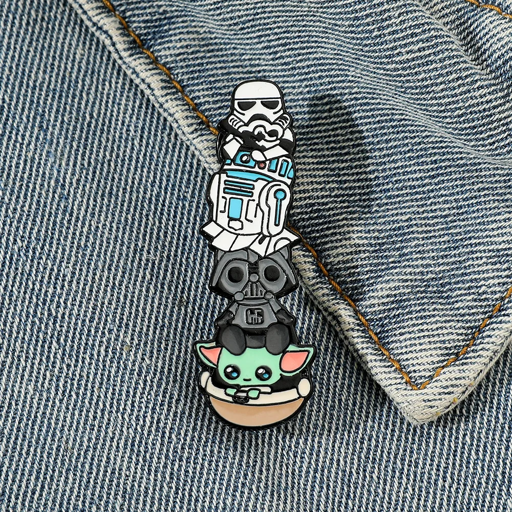 Star Wars, cartoon characters, Metal badges, Creative personalities, Yoda, Alloy drip brooch, Accessories