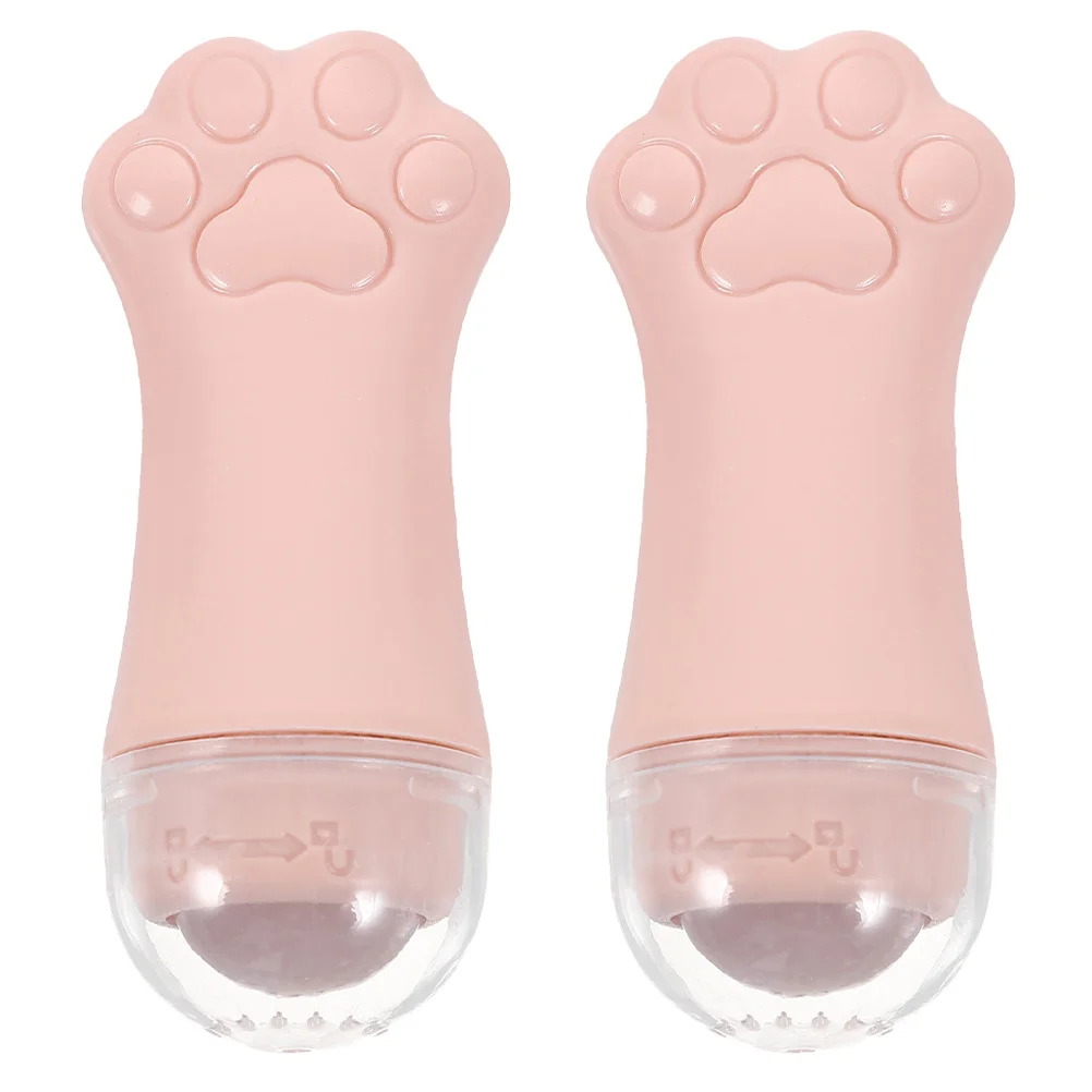 

2 Pcs Tools Cold Face Roller Eye Beauty Massager for Women Cat Paw Care Supply Pink Rollers