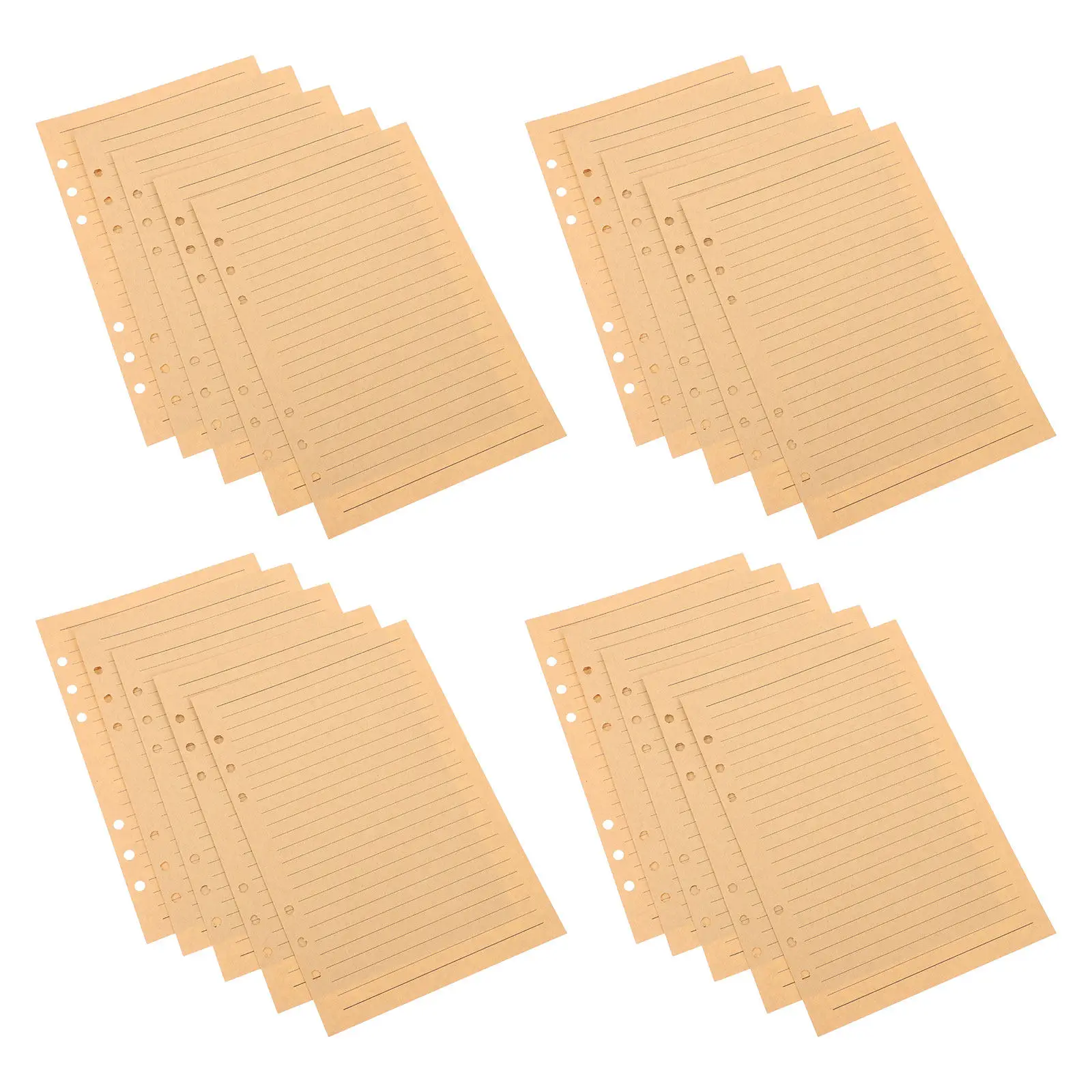 80-folhas-a5-papel-kraft-pautado-marrom-recarregavel-para-caderno-diario-fichario-e-planner-paginas-coloridas-pautadas