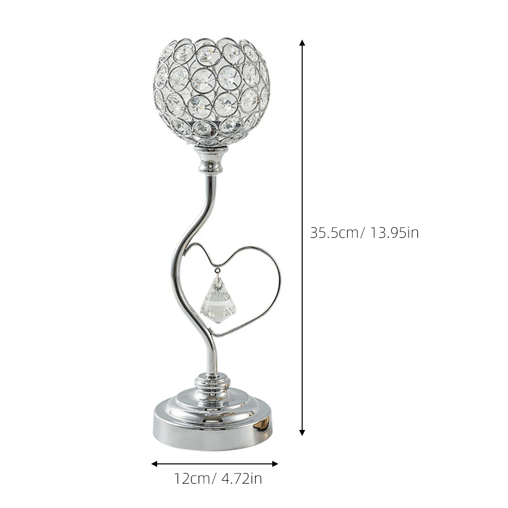 

Heart Shaped Candlestick Silver Hollow Retro Iron Nordic Style Christmas Decorative Holders Luxury Plated Desktop Stable