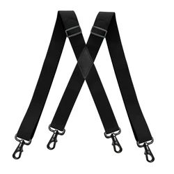 Men Suspenders 3.5cm Wide X-Shaped with 4 Hook Buckle Heavy Duty Work Suspender Adjustable Elastic Trouser Pants Braces Straps