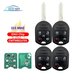 BEST KEY   Car Remote Key Fob 315MHz 4D63 For Ford Edge Escape Expedition Explorer Flex Fusion Mustan Taurus CWTWB1U793