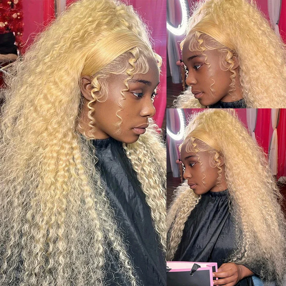 613 Hd Lace Frontal Wig 13X6 Blonde Curly Water Deep Wave Frontal Wig