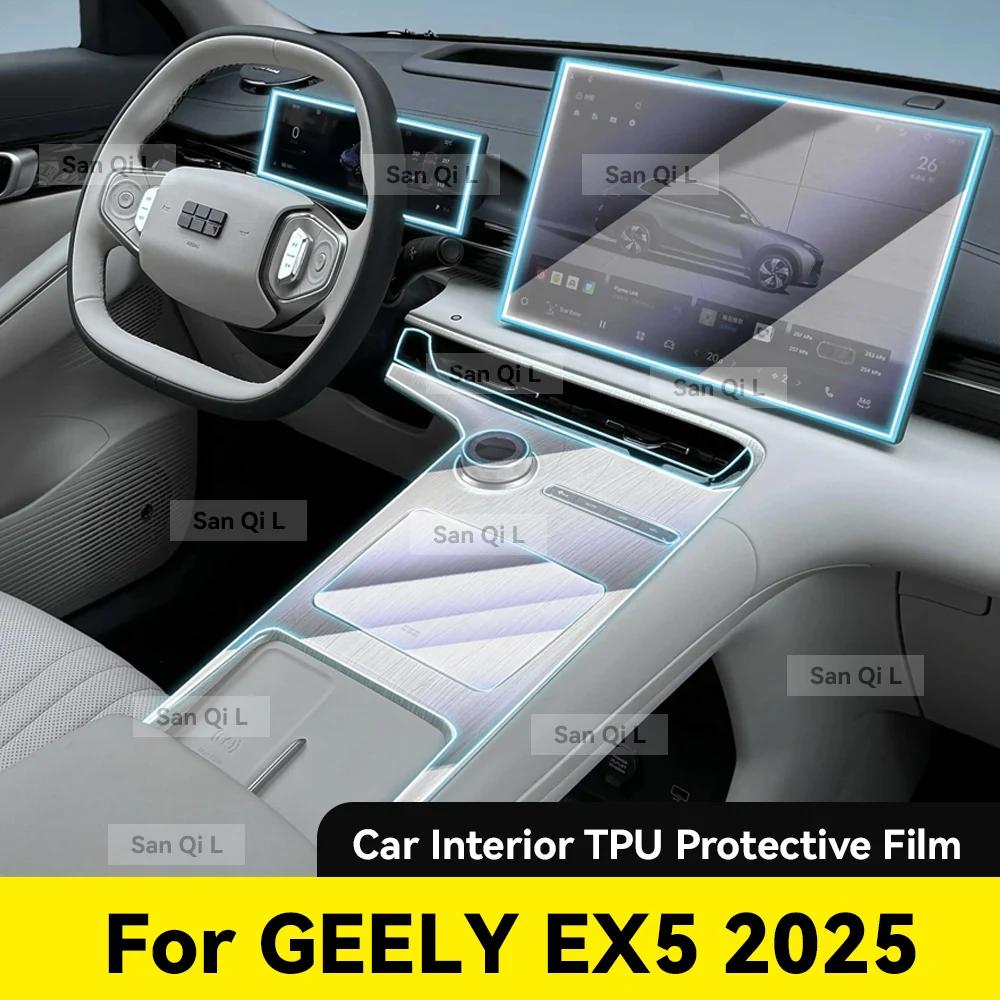 

For GEELY EX5 2025 Anti-scratch Car Door Center Console Media Dashboard Navigation Car Accessories TPU Protector Film