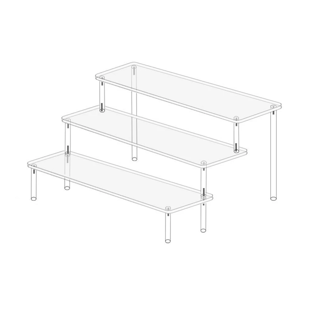 Clear Acrylic Display Storage Holders Risers Cupcake Display Stand 2/3 Tier Organizer For Perfume Jewelry Desserts Display